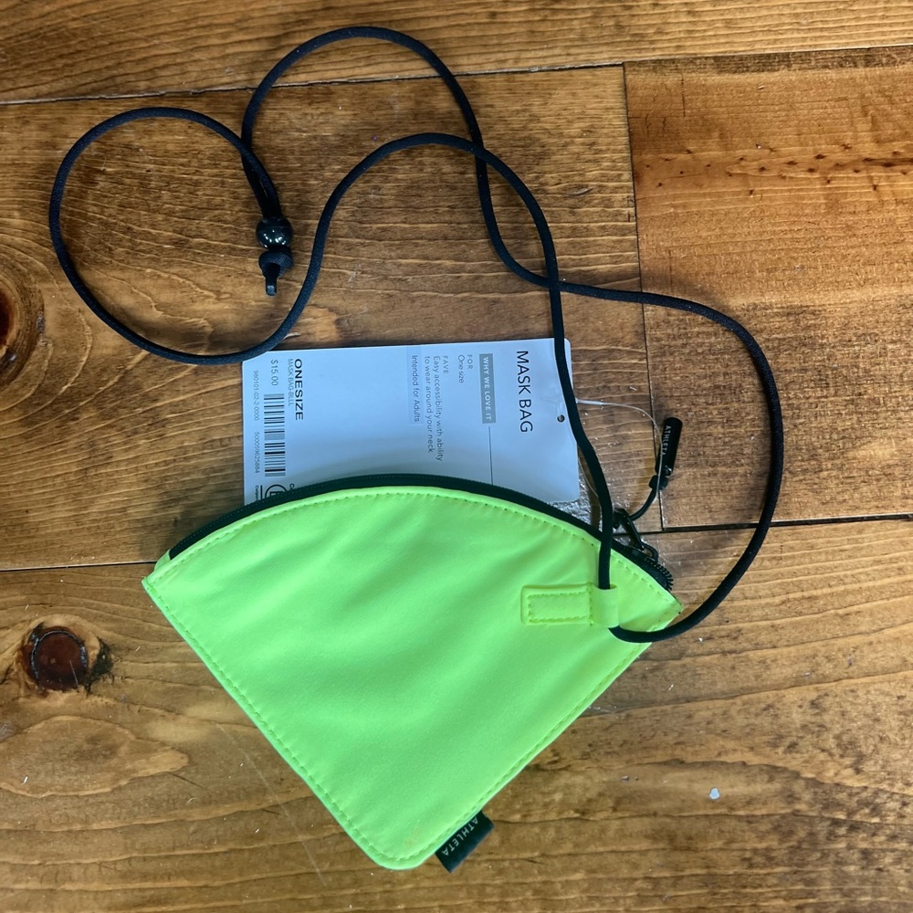 Athleta NWT Neon Green Accessory Bag